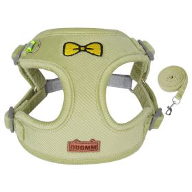 dog Harnesses and dog leash set; Pet Traction Rope Vest Pet Chest Strap Small and Medium Dog Strap Reflective Dog Walking Rope Wholesale (Specification (L * W): S, colour: green)