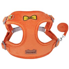 dog Harnesses and dog leash set; Pet Traction Rope Vest Pet Chest Strap Small and Medium Dog Strap Reflective Dog Walking Rope Wholesale (Specification (L * W): XL, colour: orange)