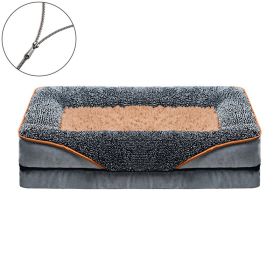 Removable And Washable Pet Dog Sofa And Dog Bed, Dog Nest,  Pet Bed Sofa, Comfortable And Soft, Cat Sofa Bed With Raised Edges To Protect The Neck (Color: Gray, size: L ( 39.37*23.62*6.3 in ))